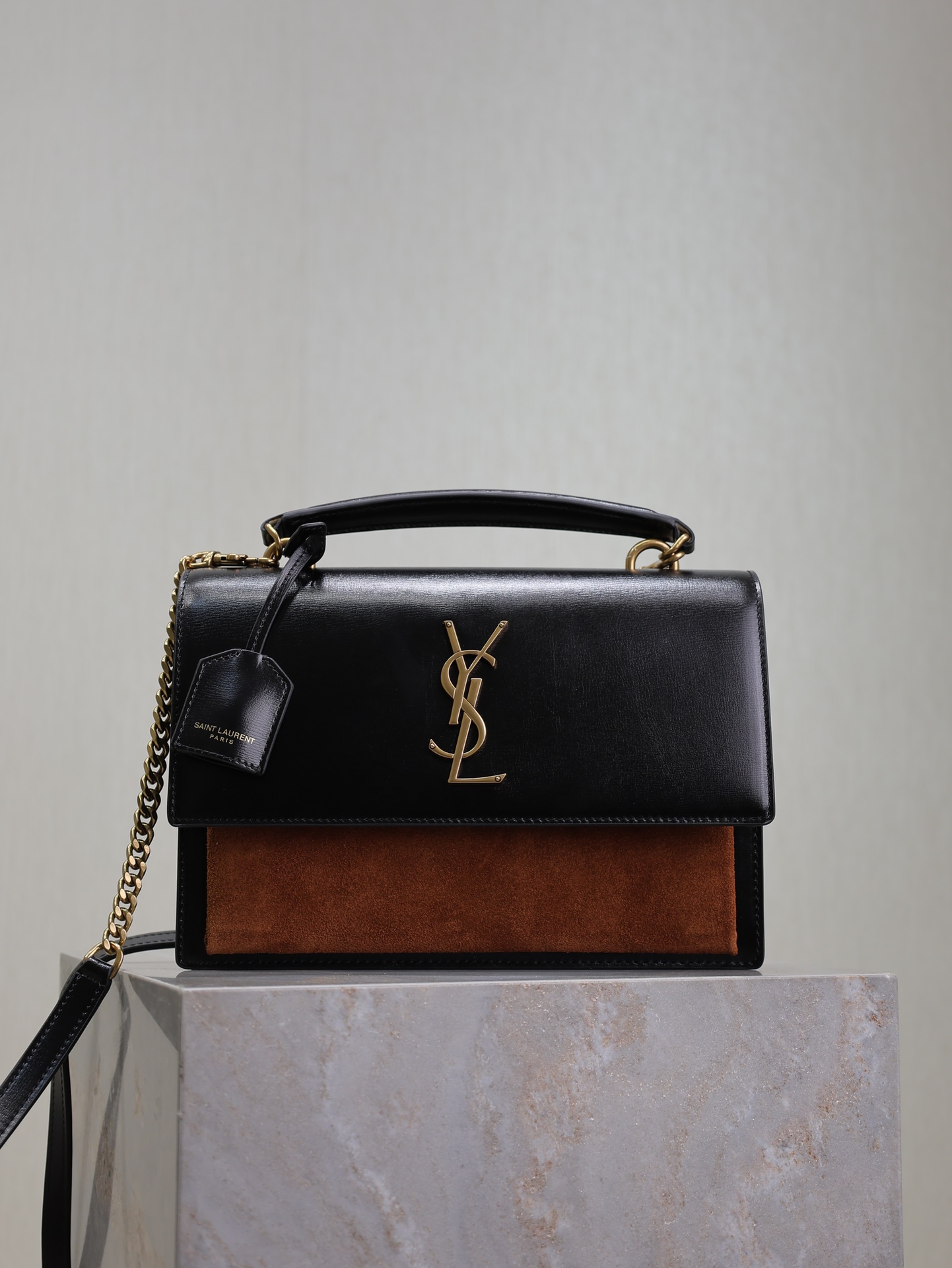 Ysl Black With Gold Buckle And Frosted Sunset Bag 634723